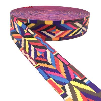 China High Tenacity Customized Heat Transfer Patterned Printing Polyester Webbing Fasten Custom Printed Nylon Seat Belt Webbing for sale