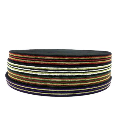 China High quality high tenacity 2.5cm width elastic band webbing wholesale colorful polyester elastic webbing for garment for sale