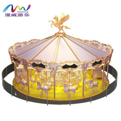 China Cheap Good Quality 36 Seats Fiberglass Attraction Cheap Luxury Amusement Park Rides Carousel Kiddie Amusement Ride Playground Fiberglass Mall for sale