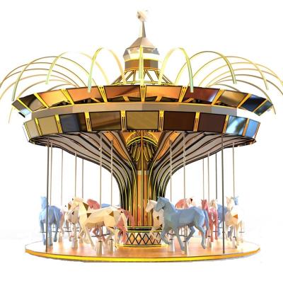 China Good Quality 16 Seat Luxury Carousel New Design Kids Outdoor Amusement Park Merry Go Round For Amusement Theme Park Shopping Mall for sale