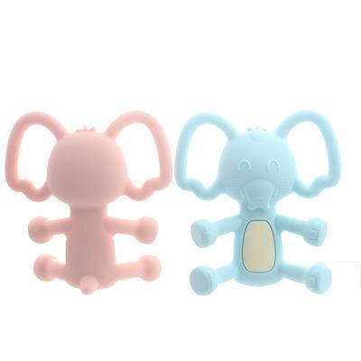 China Soft Toy Newborn Silicone Teether Toy Mordedor De Siliconacute 3D Elephant Shape Bijtring Baby Safety Teether for sale