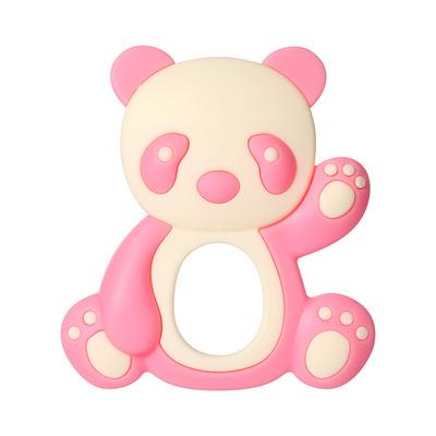 China Soft Toy Silicone Baby Teether With Packing Panda Shape Infant Bijtring Silicone Mordedor Babi Safe Teether for sale