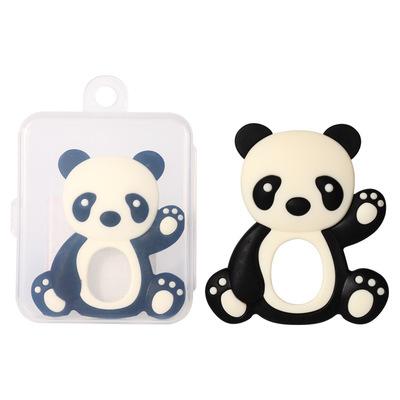 China Soft Baby Toy High Quality Infant Bijtring Silicone Mordedor Silicone Teether With Packing Panda Shape Safe Babi Teether for sale