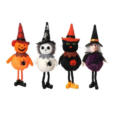 China Halloween Polyester Black Cat Spider Material Pumpkin Wizard Door and Wall Hanging Doll Human Skeleton Gnomes for sale