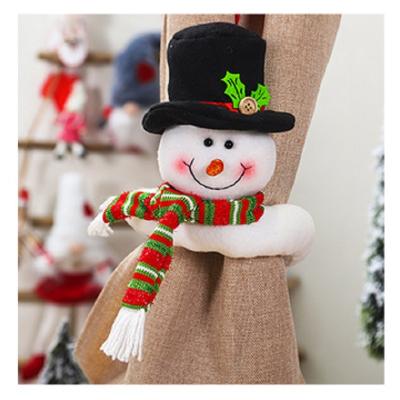 China Christmas Hanging Santa Doll Polyester Fabric Classic Curtain Plush Decoration for sale