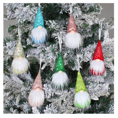 China Polyester Top Shinning Handmade Swedish Christmas Santa Tomte Gnome Hanging Plush Doll for sale