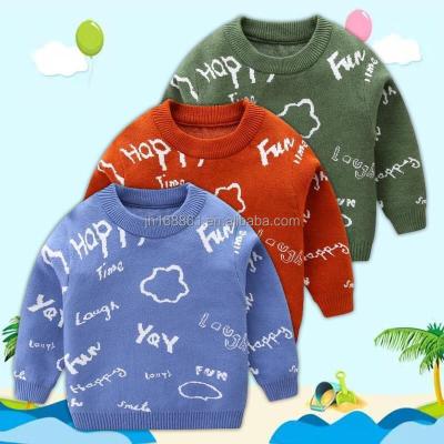 China Wholesale High Quality Anti-Shrink Children's Pullovers Kids Cotton Cartoon Jacquard Knitwear Kids Sweaters for sale