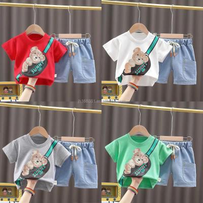 China 2021 Summer Hip Hop girls and boys wool T-shirt and short jeans suit factory direct sales for sale