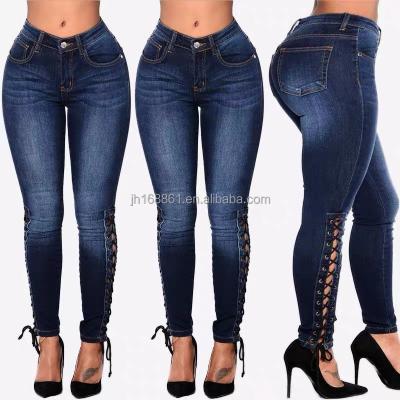 China QUICK DRY Women's High Waist Curve Women's Crazy Straight Skinny Super Elastic Women's Pencil Jeans Cloth Jeans for sale