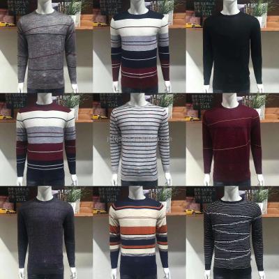 China thick Anti-wrinkle factory wool sweatshirt promotional design your art jacquard monogram letterman sweater soft custom striped man for sale