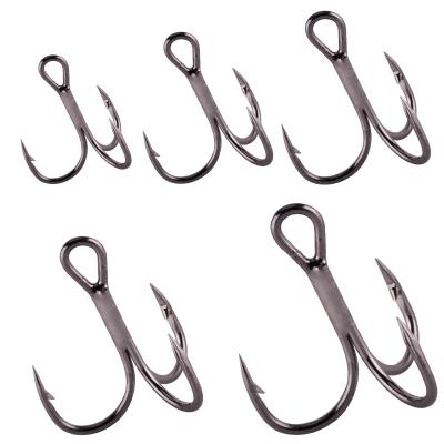 China Hot Sale Black Nickel Blood Tank Hook High Carbon Steel Fish Carp Fish Hook Treble Hook For Carp Fishing for sale