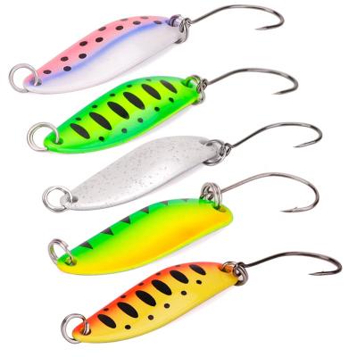 China Bright Color Horse Mouth 47g Glitter Scoop Shaped Lures Set Metal Hard Lure Blade Combo Fishing Lure With Flattened Double Ring for sale