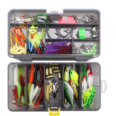 China Metal+Plastic Mixed Fish Kit Fishing Lure Set Artificial Pop Frog Metal Spinner Lure for sale