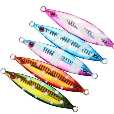 China Metal Lead Iron Slow Tilt Dish For Lure Luminous Lure Grouper Sea Fishing Lead 80g Red Soft Tuna Lure for sale