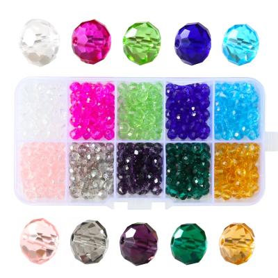 China Jewelry Making Wholesale Mixed 10 Colors Box Packing Set Trendy Briolette Rondelle Crystal Glass Beads For For Rope Jewelry Accessories Making for sale