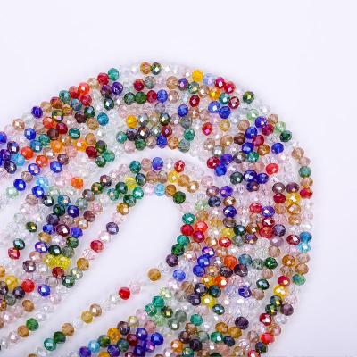 China DIY Jewelry Making Wholesale High Quality 4*4mm Glass Crystal Beads Faceted Rondelle Rondel Beads For DIY Jewelry Making for sale