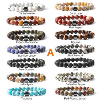 China CLASSIC Healing Stone Beads Bracelet Gemstone Tigereye Natural Sodalite Lava Mookiate Picasso Jasper and Magnetic Hematite Jade Bracelet for sale