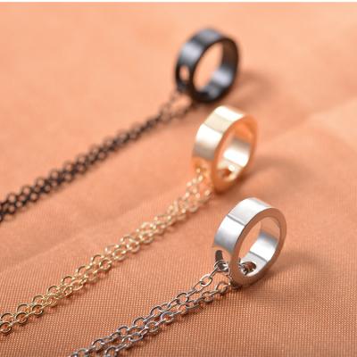 China Fashion Metal Circle Ring Geometric Necklace Couple Stylish Simple CLASSIC Jewelry Personalized Boys Necklaces For Girls for sale