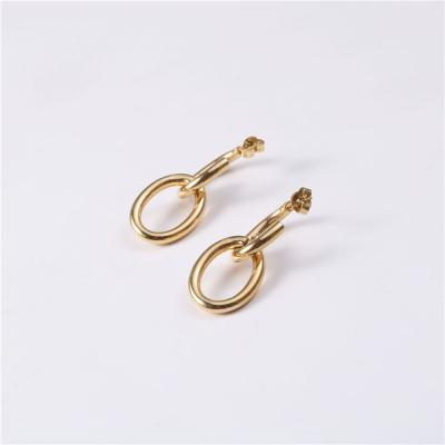 China 2020 Fashion simple style female cold temperament CIA curved earrings steel 18k titanium gold plated ear jewelry for sale