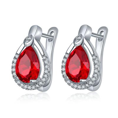 China Popular Water Drop Earrings New Arrival Good Quality Zircon Clip Earring Crystal Water Drop Earrings for sale