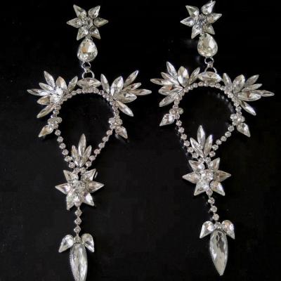 China Fashion Big Drop Earrings 2018 Women Creative Jewelry Personality Exaggerate Big Crystal Drop Earrings for sale