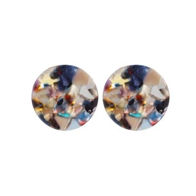 China Fashion Round Acetate Earrings Price Cheap Lady Fashion Jewelry Round Stud Earrings Turtle Acetate for sale