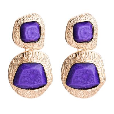 China Boho Style Square Splice Earring New Arrival Irregular Shape Jewelry Metal Square Splice Stud Earrings For Women Jewelry for sale