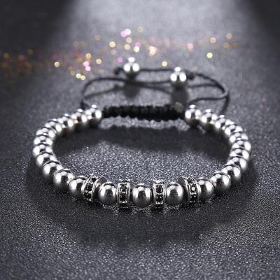 China Fashion Silver Plated Bead Bracelet Latest Design Adjustable Copper Bead Men's Bead Bracelet Silver Plated Bead Bracelet for sale