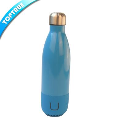 China Viable Blue 304 Stainless Steel Music Vacuum Flask Tooth Music Blue Water Bottle for sale