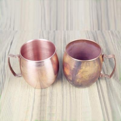 China Viable Hot Sale Stainless Steel Hammer Copper Plating Rose Gold Moscow Mule Milk Coffee Cup Mug for sale