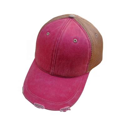 China COMMON Brand Custom High Quality Cheap Fashion Washed Tie Dye Cotton Foam Black White Pink Mesh Simple Trucker Hat for sale