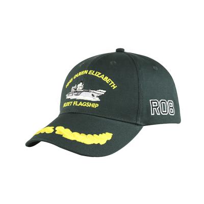 China Fashion COMMON Custom High Quality Green Headwear Embroidered Boat Leaf Logo 100 Cotton Twill Sports Baseball Cap for sale