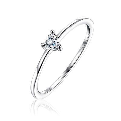 China Vintage Fashion Women Wedding Ring CZ Diamond Heart Shaped Engagement 925 Silver Ring for sale