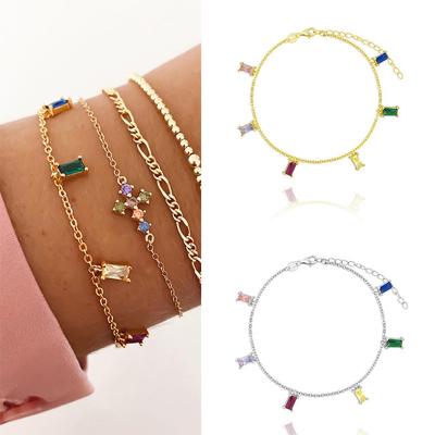 China Vintage Customized Tasty Colorful 925 Sterling Silver Gold Plated Circle Jewelry Bracelet for sale