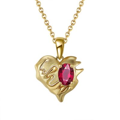 China Vintage Gold Plated Heart To Charm Big Heart Pendant 925 Silver Jewelry Pendant for sale