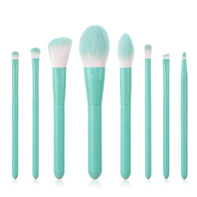 China Angular Blush Macaroon Candy Color 8pcs Travel Mini Portable Makeup Brush Set Mini Make Up Brush Kit for sale