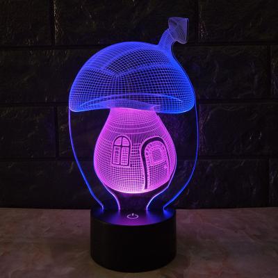 China Creative room gift led acrylic 3d lamp creative 3d light double colors 2colors mixed 7colors night changing lamp for sale