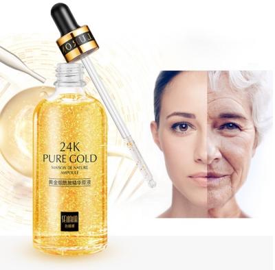 China SENANA 50/100ml Face Gold Hyaluronic Acid Face Serum Moisturizing Whitening Shrink Pore Firming Anti Aging Skin Care for sale