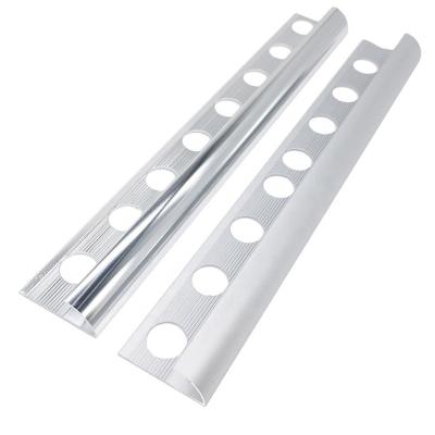 China Modern Round Tile Trim Stainless Steel Corner 8mm - 12mm Extrusion Aluminum Profile Polished Shiny Silver Stainless Steel Tile Trim for sale