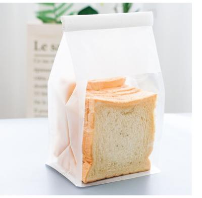 China Recycled Materials Food Bread Paper Bag Bakery Burgers Bread Greaseproof Fried Food Kraft Paper Bags Hamburger Takeout Packaging Custom Size for sale