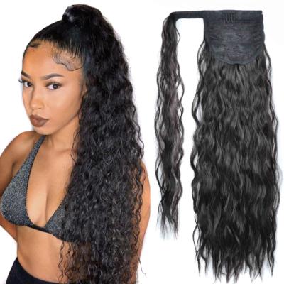 China 2020 Straight Afro Hair Piece Afro Wave Synthetic Curly Ponytail Ponytail For Peruvian Curly Drawstring Braiding Wigs Color Women Long for sale