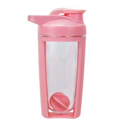 China Logo Bpa Free Colorful Disposable Custom Gym Sports Shaker Bottle For Protein With Plastic Mixing Ball for sale