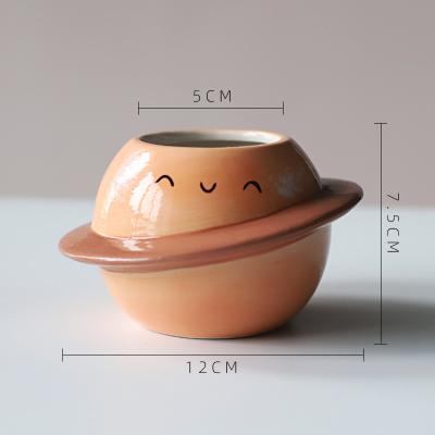 China Creative cute shape succulent plant cartoon plant cactus planter ceramic pot for home decor for sale