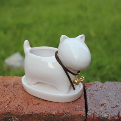 China Creative Cartoon Ceramic Single Planter Plant Minimalist Cute Flower Pot For Home Decor for sale