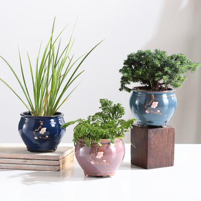 China Retro Modern Chinese Creative Minimalist Ceramic Flower Pots Cheap Planters For Home Decor for sale