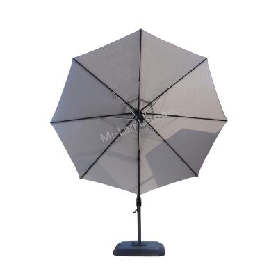 China OEM&ODM modern heavy duty aluminum patio umbrella with solar led light with bluetooth speaker for sale