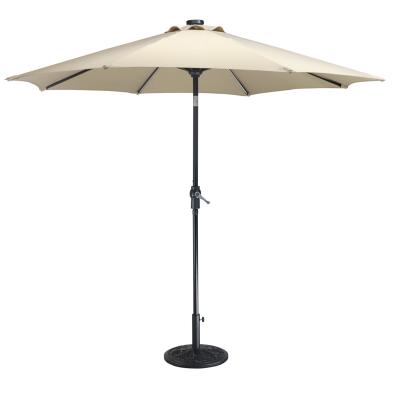 China New Modern Aluminum Shade Premium Umbrella With Auto-Tilt And LED Light for sale