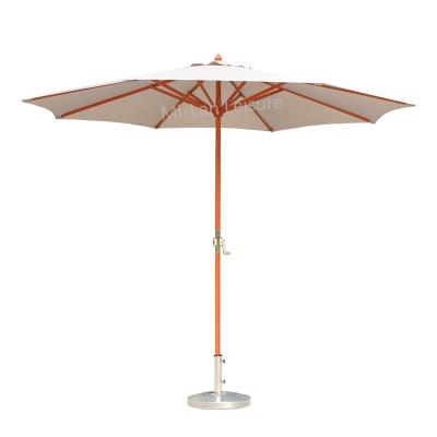 China 2021 Modern Luxury Outdoor Patio Garden Umbrella Wooden Commercial Parasol For Restaurant for sale