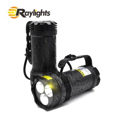 China Waterproof Rescue 3000 Lumen IPX8 Scuba Diving Flashlight Floodlight with 3 x L2 LED Torch Powerful Underwater Light for sale