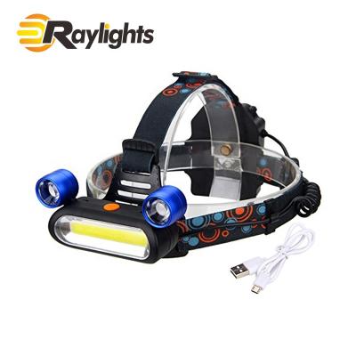 China Adjustable High Brightness LED Camping Work Headlight , 10W COB+2x5W Strong Camping Rechargeable Flashlight Working Power Upgrade for sale